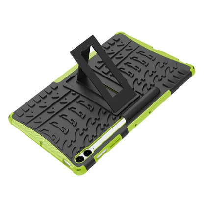 For Samsung Galaxy Tab S9 FE+ Case Tire Texture Kickstand TPU+PC Tablet Cover