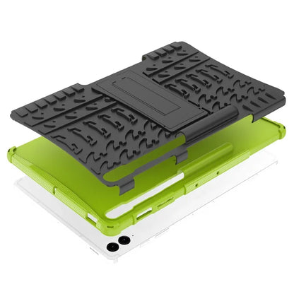 For Samsung Galaxy Tab S9 FE+ Case Tire Texture Kickstand TPU+PC Tablet Cover