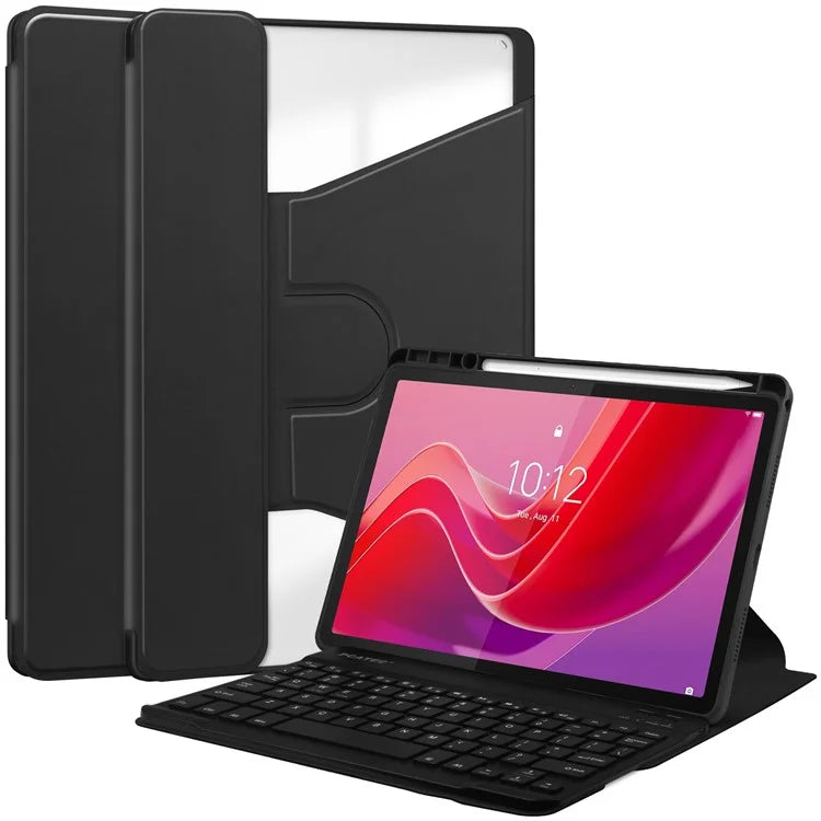 For Lenovo Tab M11 / Xiaoxin Pad 11 2024 Case PU+Acrylic Tablet Stand Cover with Bluetooth Keyboard
