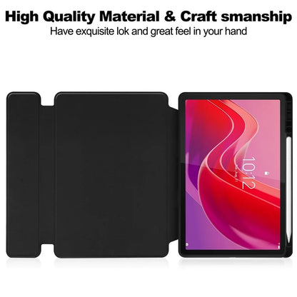For Lenovo Tab M11 / Xiaoxin Pad 11 2024 Case PU+Acrylic Tablet Stand Cover with Bluetooth Keyboard