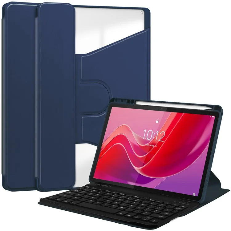 For Lenovo Tab M11 / Xiaoxin Pad 11 2024 Case PU+Acrylic Tablet Stand Cover with Bluetooth Keyboard
