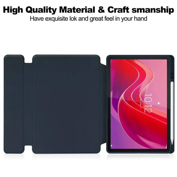 For Lenovo Tab M11 / Xiaoxin Pad 11 2024 Case PU+Acrylic Tablet Stand Cover with Bluetooth Keyboard