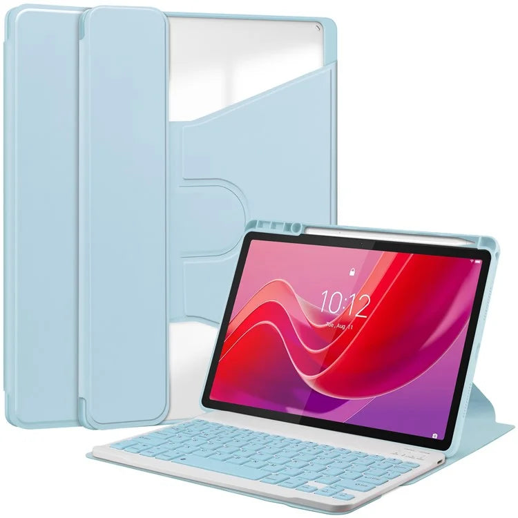 For Lenovo Tab M11 / Xiaoxin Pad 11 2024 Case PU+Acrylic Tablet Stand Cover with Bluetooth Keyboard
