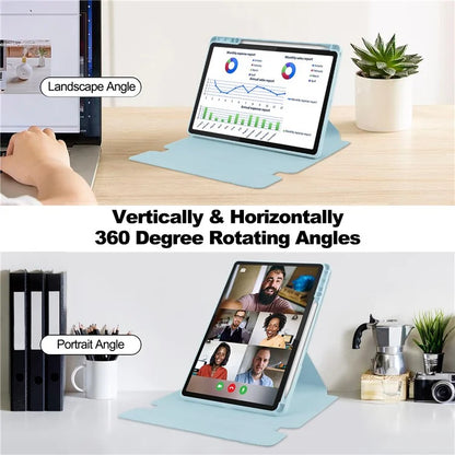 For Lenovo Tab M11 / Xiaoxin Pad 11 2024 Case PU+Acrylic Tablet Stand Cover with Bluetooth Keyboard