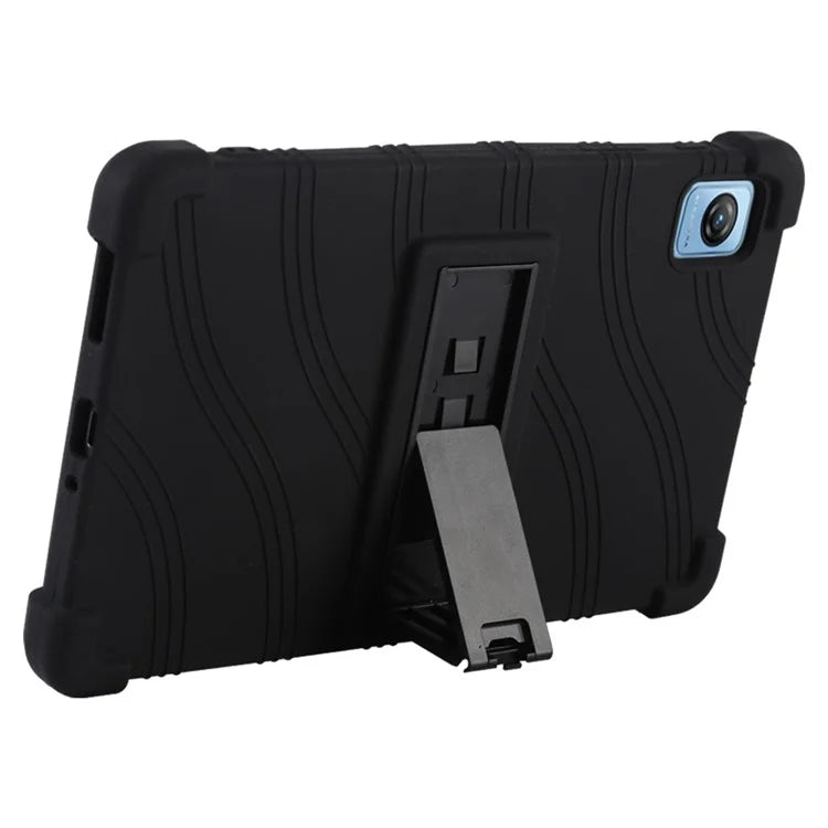 For Blackview Tab 60 Silicone Tablet Case Scratch-resistant Back Cover with PC Kickstand