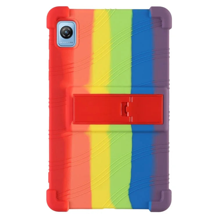 For Blackview Tab 60 Silicone Tablet Case Scratch-resistant Back Cover with PC Kickstand