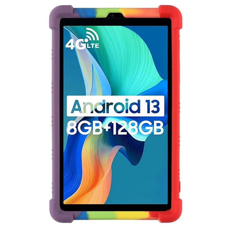 For Blackview Tab 60 Silicone Tablet Case Scratch-resistant Back Cover with PC Kickstand