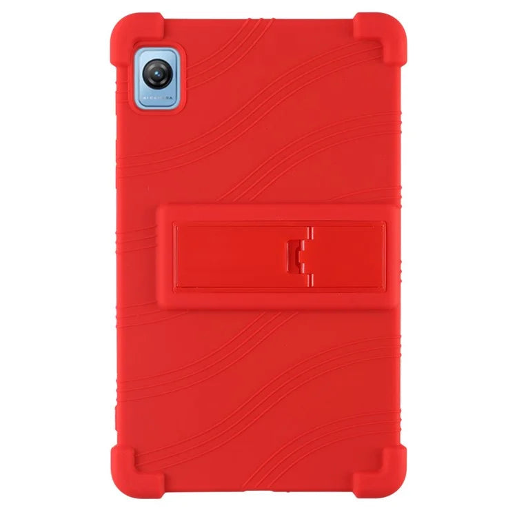 For Blackview Tab 60 Silicone Tablet Case Scratch-resistant Back Cover with PC Kickstand