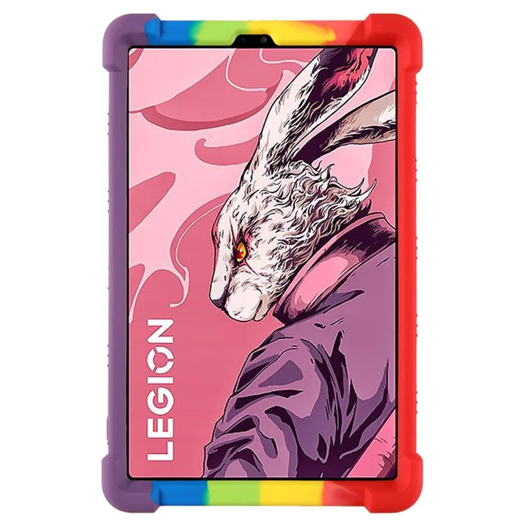 For Lenovo Legion Y700 (2023) Silicone Case Four Corners Protective Kickstand Cover