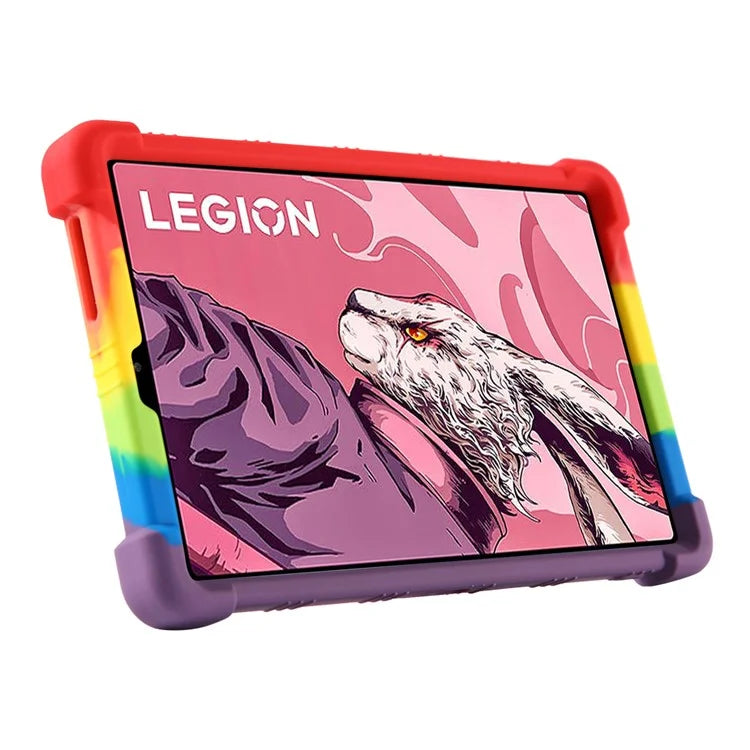 For Lenovo Legion Y700 (2023) Silicone Case Four Corners Protective Kickstand Cover