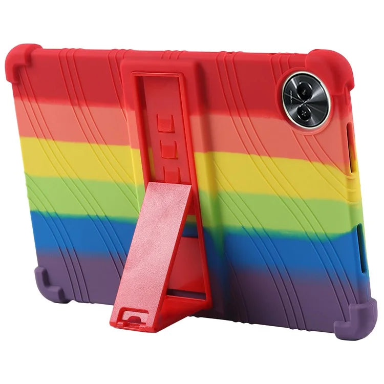 For Realme Pad 2 Case Thicken 4 Corners Drop-proof Silicone Tablet Cover with Folding Kickstand