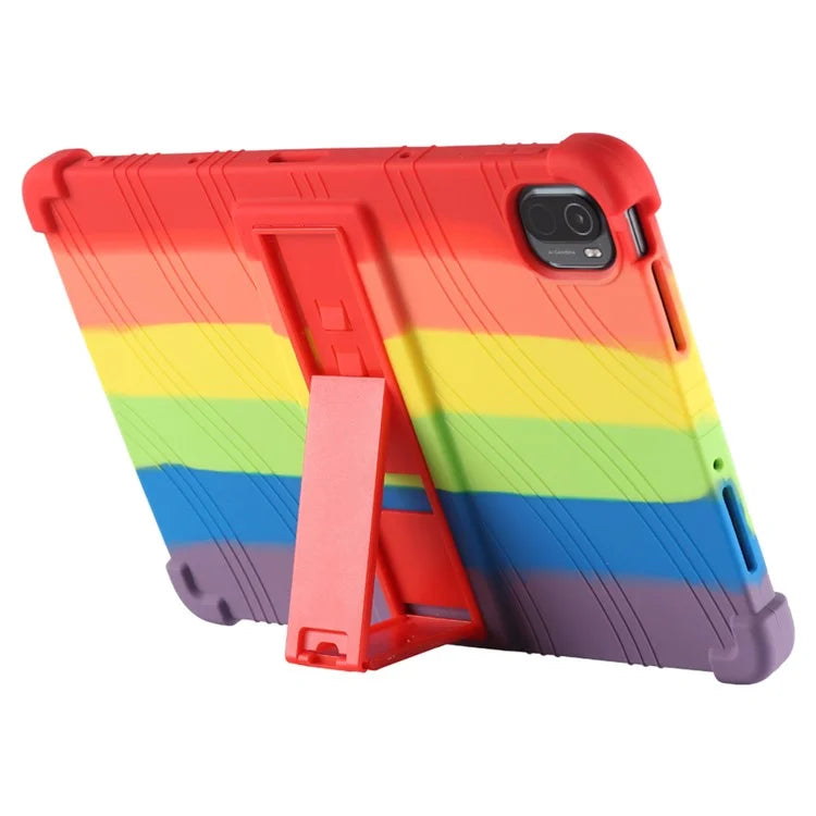 For Xiaomi Pad 5 Pro 11-inch Tablet Case Soft Silicone Cover with Folding Kickstand