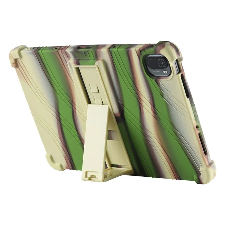 For Xiaomi Pad 5 Pro 11-inch Tablet Case Soft Silicone Cover with Folding Kickstand