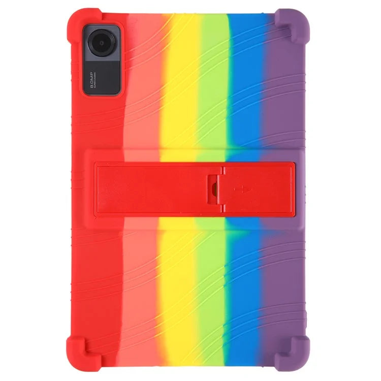 For Xiaomi Redmi Pad SE Case Thicken 4 Corners Anti-drop Silicone Tablet Cover with Kickstand