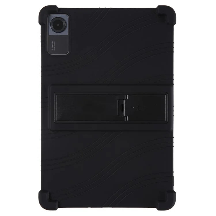 For Xiaomi Redmi Pad SE Case Thicken 4 Corners Anti-drop Silicone Tablet Cover with Kickstand