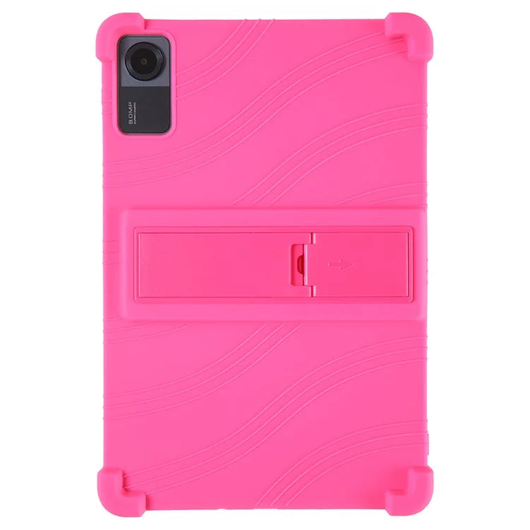 For Xiaomi Redmi Pad SE Case Thicken 4 Corners Anti-drop Silicone Tablet Cover with Kickstand