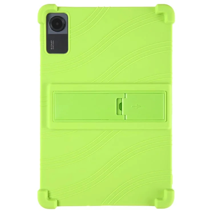For Xiaomi Redmi Pad SE Case Thicken 4 Corners Anti-drop Silicone Tablet Cover with Kickstand