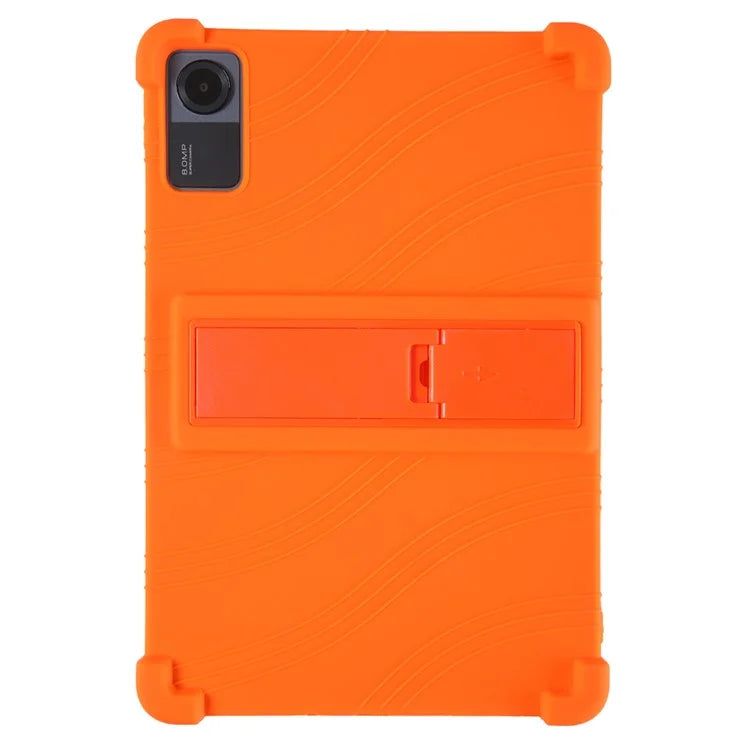 For Xiaomi Redmi Pad SE Case Thicken 4 Corners Anti-drop Silicone Tablet Cover with Kickstand