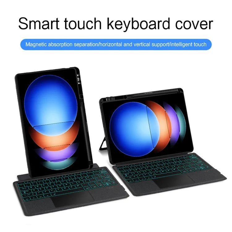 For Xiaomi Pad 6S Pro 12.4 Stand Leather Tablet Case with Detachable Backlight Bluetooth Keyboard