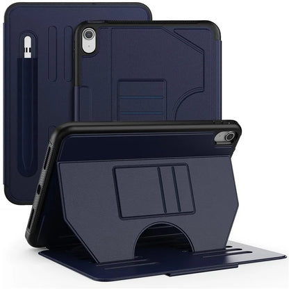 For iPad 10.9 (2022) A2696 Case with Card Holder, 5-Level Adjustable Stand Pen Slot Tablet Flip Cover