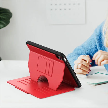 For iPad 10.9 (2022) A2696 Case with Card Holder, 5-Level Adjustable Stand Pen Slot Tablet Flip Cover