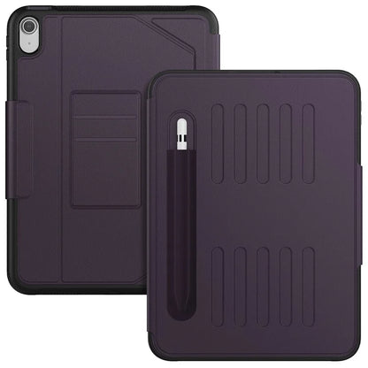 For iPad 10.9 (2022) A2696 Case with Card Holder, 5-Level Adjustable Stand Pen Slot Tablet Flip Cover