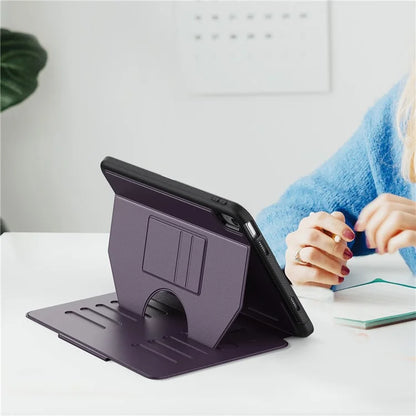 For iPad 10.9 (2022) A2696 Case with Card Holder, 5-Level Adjustable Stand Pen Slot Tablet Flip Cover