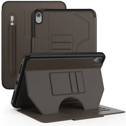 For iPad 10.9 (2022) A2696 Case with Card Holder, 5-Level Adjustable Stand Pen Slot Tablet Flip Cover