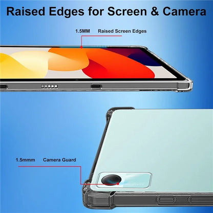 For Xiaomi Redmi Pad SE TPU Case Anti-drop Cover + 2Pcs Tempered Glass Tablet Screen Film