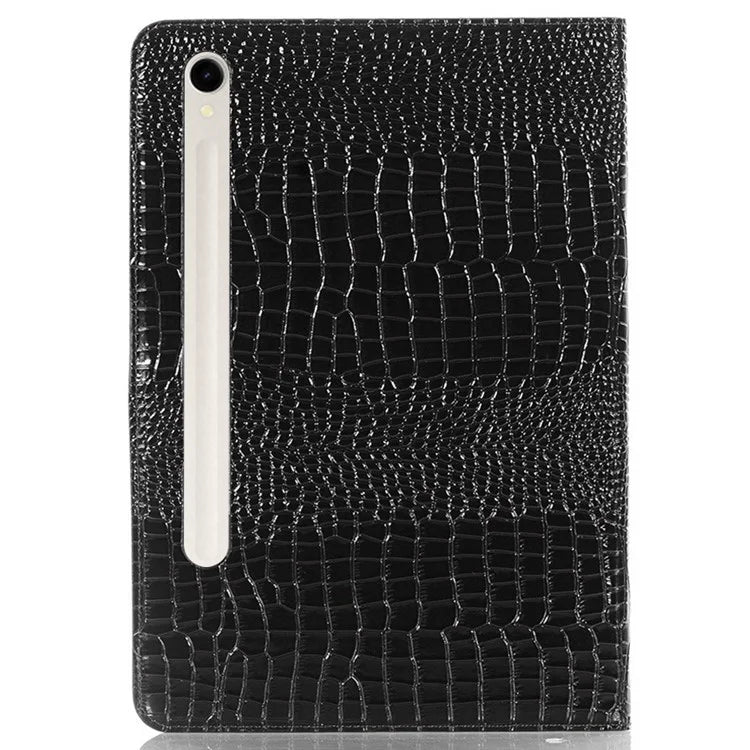 For Samsung Galaxy Tab S9 Case Stand Crocodile Texture PU Leather Folio Cover