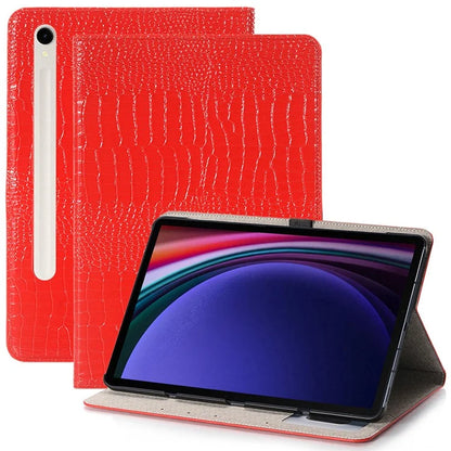 For Samsung Galaxy Tab S9 Case Stand Crocodile Texture PU Leather Folio Cover