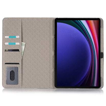 For Samsung Galaxy Tab S9 Case Stand Crocodile Texture PU Leather Folio Cover