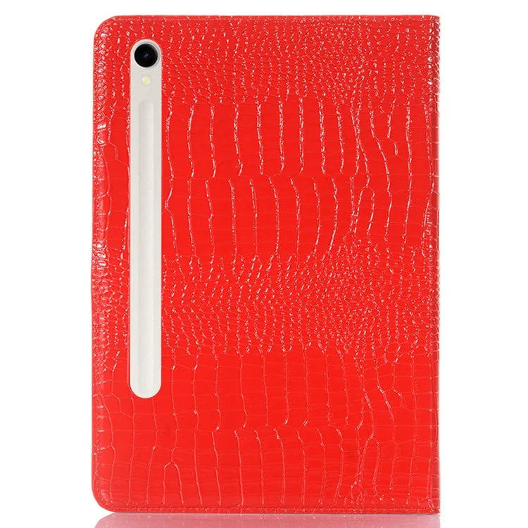 For Samsung Galaxy Tab S9 Case Stand Crocodile Texture PU Leather Folio Cover