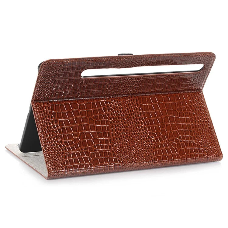 For Samsung Galaxy Tab S9 Case Stand Crocodile Texture PU Leather Folio Cover