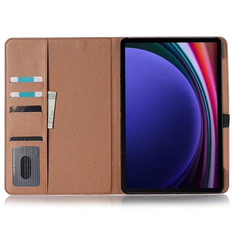 For Samsung Galaxy Tab S9 Case PU Leather Anti-Scratch Tablet Cover with Card Slots