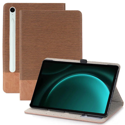 For Samsung Galaxy Tab S9 FE Wallet Case Cross Texture PU Leather Tablet Cover
