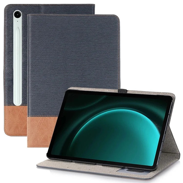 For Samsung Galaxy Tab S9 FE Wallet Case Cross Texture PU Leather Tablet Cover