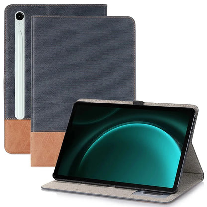 For Samsung Galaxy Tab S9 FE Wallet Case Cross Texture PU Leather Tablet Cover