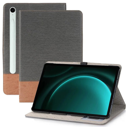 For Samsung Galaxy Tab S9 FE Wallet Case Cross Texture PU Leather Tablet Cover