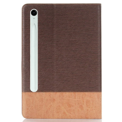 For Samsung Galaxy Tab S9 FE Wallet Case Cross Texture PU Leather Tablet Cover