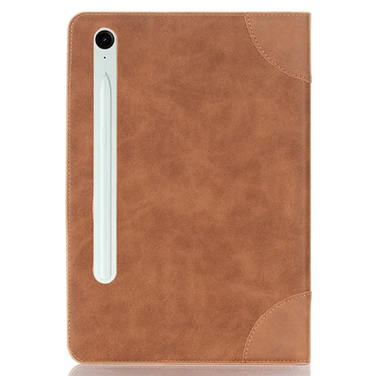 For Samsung Galaxy Tab S9 FE Tablet Case Cross Texture Card Slots PU Leather Flip Cover