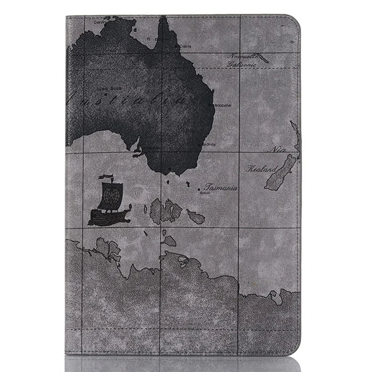 For Samsung Galaxy Tab S9 FE Protective Case Map Pattern PU Leather Tablet Wallet Cover