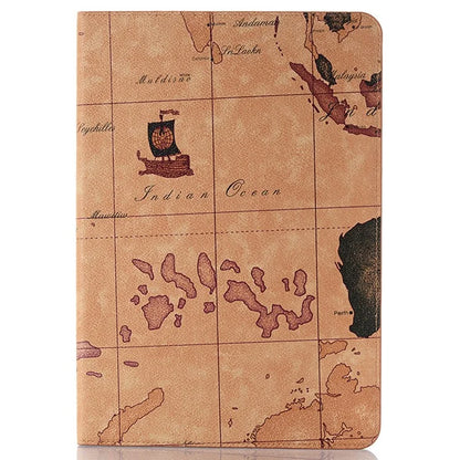 For Samsung Galaxy Tab S9 FE Protective Case Map Pattern PU Leather Tablet Wallet Cover