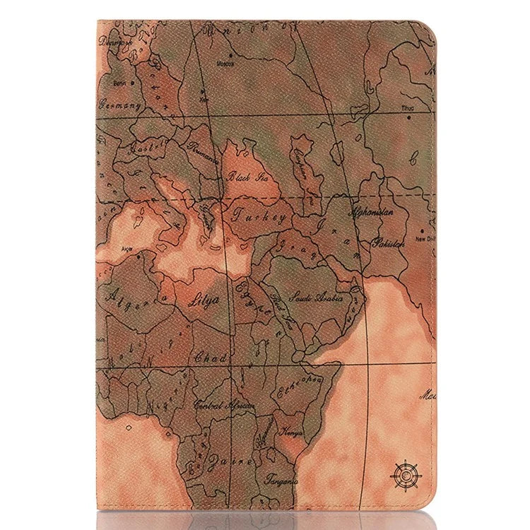 For Samsung Galaxy Tab S9 FE Protective Case Map Pattern PU Leather Tablet Wallet Cover