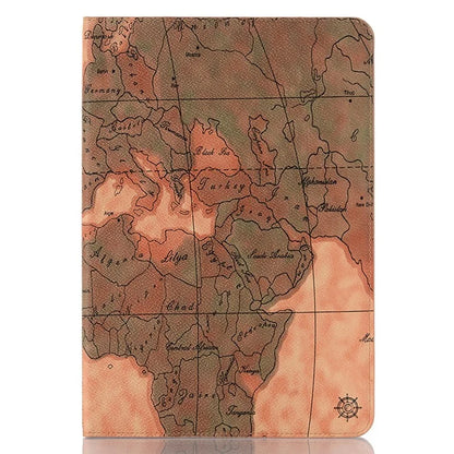 For Samsung Galaxy Tab S9 FE Protective Case Map Pattern PU Leather Tablet Wallet Cover
