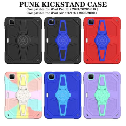 For iPad Air (2020) / (2022) / iPad Pro 11 (2020) / (2021) / (2022) Case PC+Silicone Kickstand Cover with Shoulder Strap