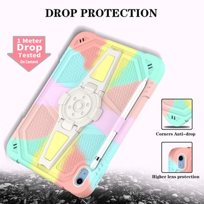 For iPad 10.9 (2022) Kickstand Case PC+Silicone Anti-drop Tablet Cover with Shoulder Strap