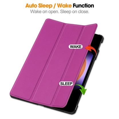For Xiaomi Pad 6S Pro 12.4 Leather Case Tri-fold Stand Auto Wake / Sleep Smart Shell