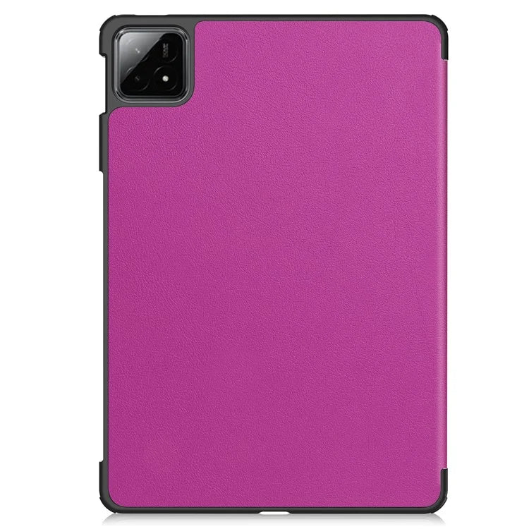 For Xiaomi Pad 6S Pro 12.4 Leather Case Tri-fold Stand Auto Wake / Sleep Smart Shell