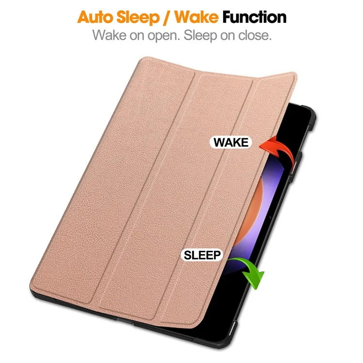 For Xiaomi Pad 6S Pro 12.4 Leather Case Tri-fold Stand Auto Wake / Sleep Smart Shell